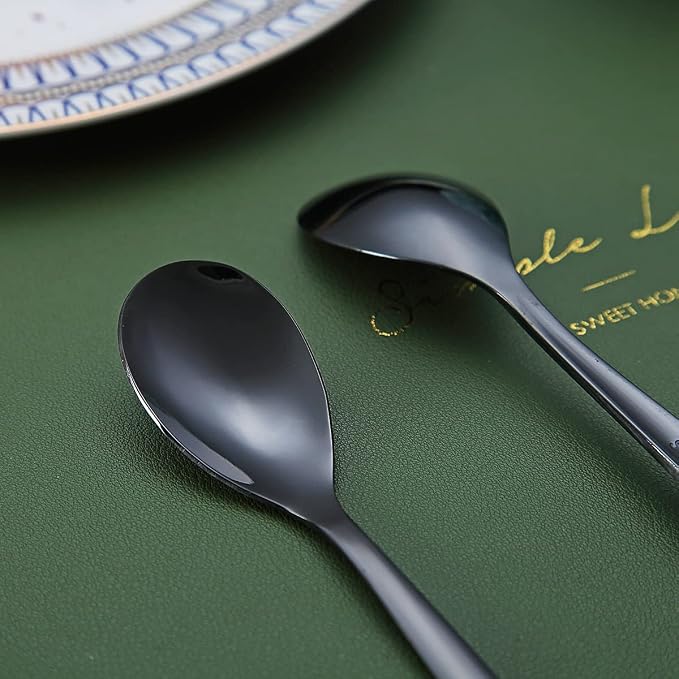Black Demitasse Espresso Spoons, 5.5'' Mini Coffee Spoons, Stainless Steel - Image 6