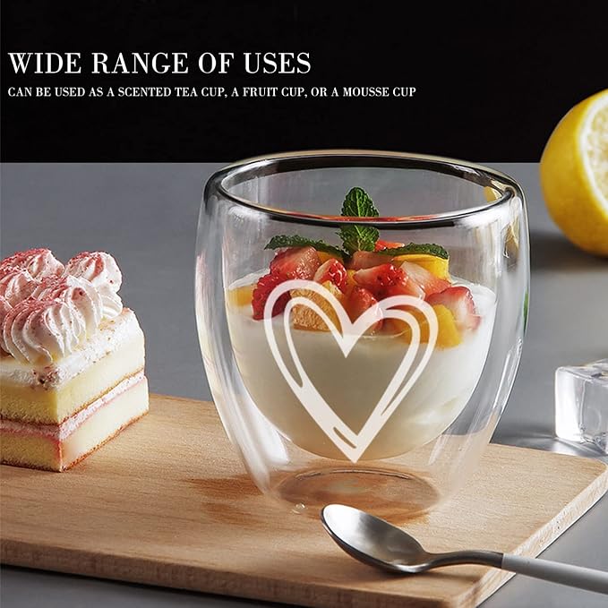 Gute 4Pcs Double Wall Glass Espresso Cups, Heat Resistant, Dishwasher Safe - Image 6