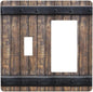 Light Switch Cover Rustic Barn Door Vintage Country Wood Board 2 Gang Toggle Rocker Combo Socket Cover Wall Plates Decorative Switch Plates and Outlet Covers for Farmhouse Cabin Decor