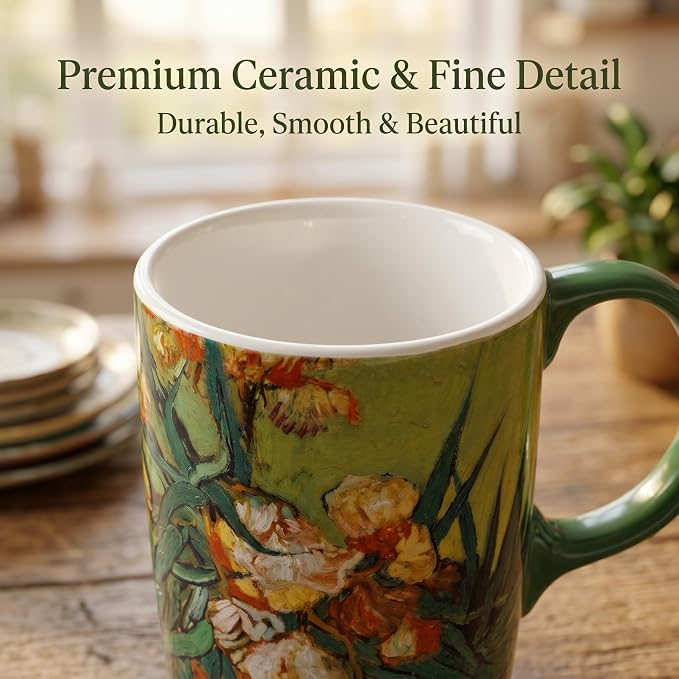 Topadorn 17oz Van Gogh Oleanders Ceramic Coffee Mug - Image 8
