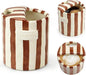 10oz Ceramic Coffee Mug with Sip Hole, Striped Espresso Cups by Nisuez