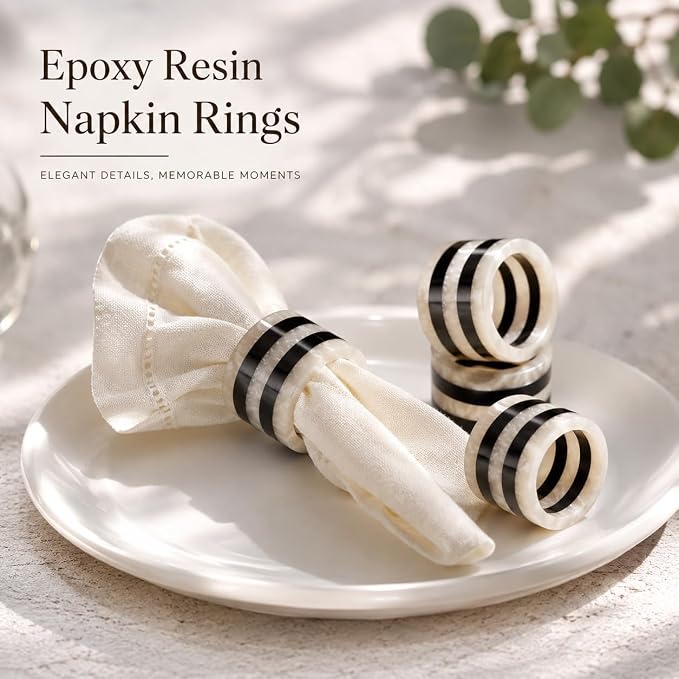 Epoxy Resin Napkin Rings, rust-resistant, lightweight, everyday dining - Image 2