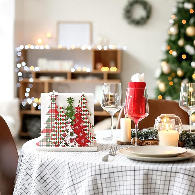 Buffalo Check Christmas Tree Napkin Holder - Image 4