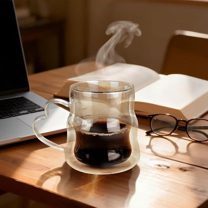 Joeyan Glass Mug 16.9oz, Double Wall Insulated Glass Coffee Mugs Set of 2 | - Image 5