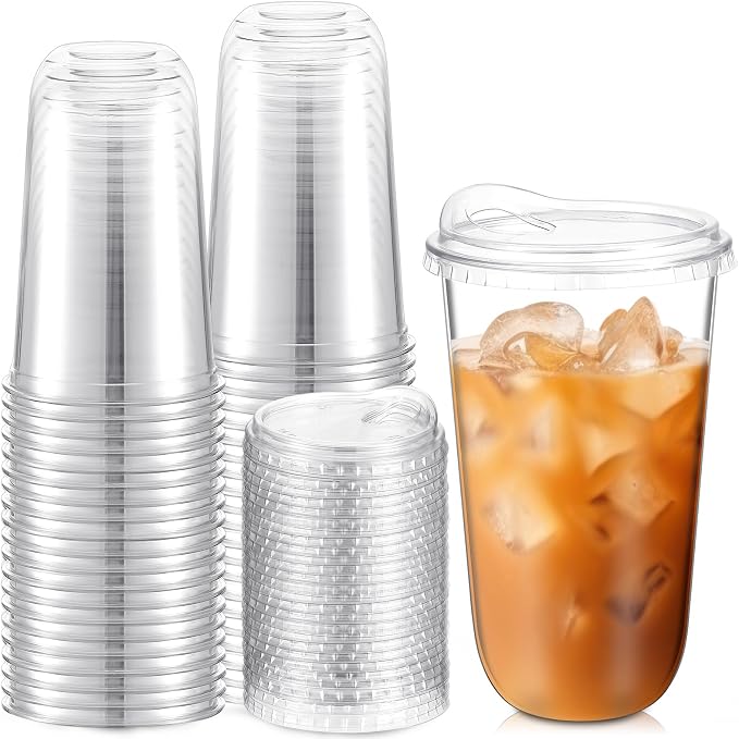 Baderke 50 Pcs Round Bottom Plastic Cups by Baderke
