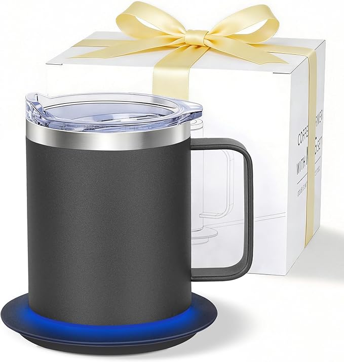 Coffee Warmer with Mug Set, USB Powered Heated Cup with 10H Auto Shut-Off by ZhengluTechnology