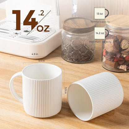 theterra Ceramic Coffee Mugs Set of 4, 14.2 oz Coffee Cups - Image 2