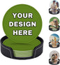 Customized Coasters for Drinks Leather Drink Coaster by YHPHRTA