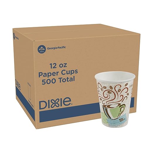 Dixie PerfecTouch 12 oz Paper Coffee Cups By GP PRO, Coffee Haze Design by Georgia-Pacific