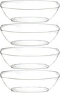 Clear Disposable Oval Serving Bowls, Party Snack Salad Bowl 4 Pack by PLASTICPRO