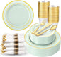 350PCS Green Plates Disposable by WDF