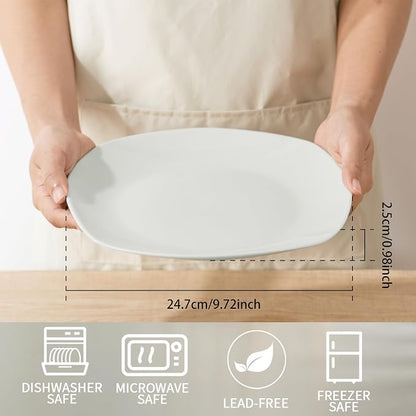 10" Square Dinner Plates Set of 4, Appetizer & Dessert, Dishwasher Safe - Image 3