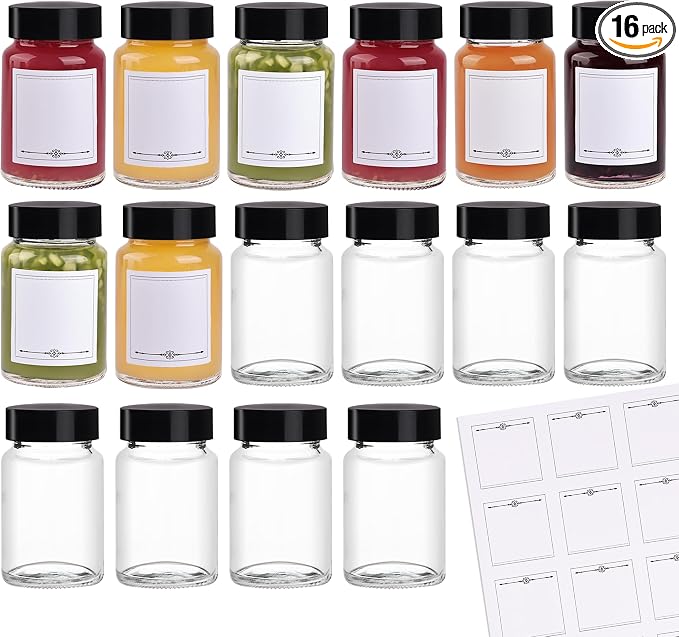 Glxgow 16 Pack 2 oz Glass Shot Bottles by Glxgow