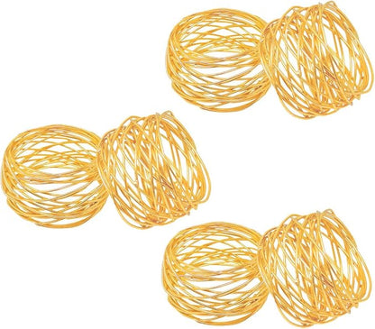 ITOS365 Handmade Round Mesh Gold Napkin Rings Holder - Image 6