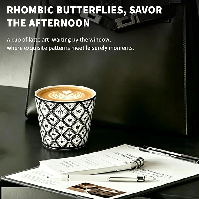 YQ&AMK 8.79oz Hand-Painted Butterfly Ceramic cups - Image 6