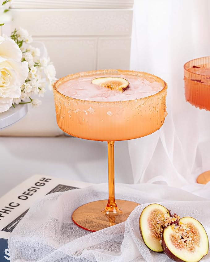 Ciaell 12 Pack Amber Plastic Martini Glasses - Image 9