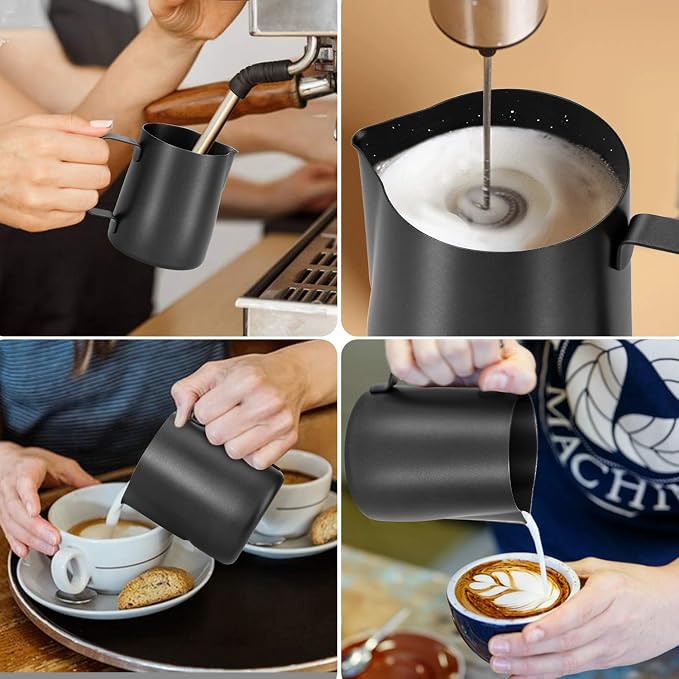 Milk Frothing Pitcher 350ml/12oz Steaming Pitchers Stainless Steel Milk Coffee - Image 4