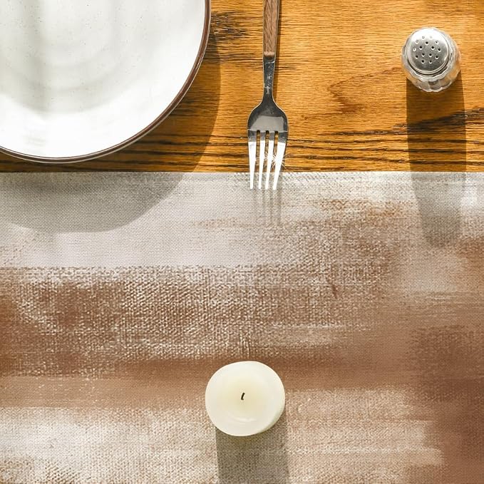 Artoid Mode Brown Abstract Modern Art Table Runner, Seasonal Farmhouse Style - Image 7