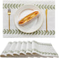 Wracra Embroidered Place Mats, Sage Green Rustic Placemats Set of 6 | Macrame by Wracra