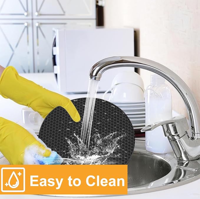 Silicone Non-Slip, Heat Resistant & Water-Trapping Trivet Mats - Image 4