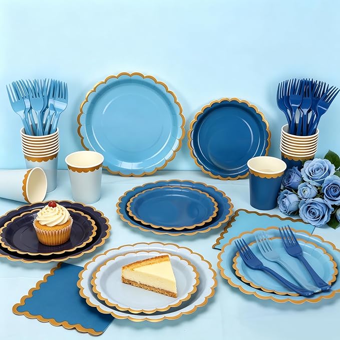 Blue Plates and Napkins Party Supplies - Image 4