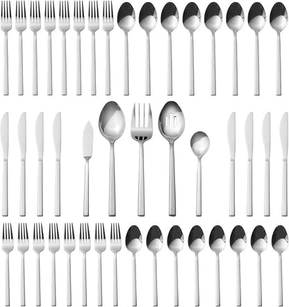 Alata Cube 45-Piece Forged Stainless Steel Flatware Set Cutlery Set, Service by Alata