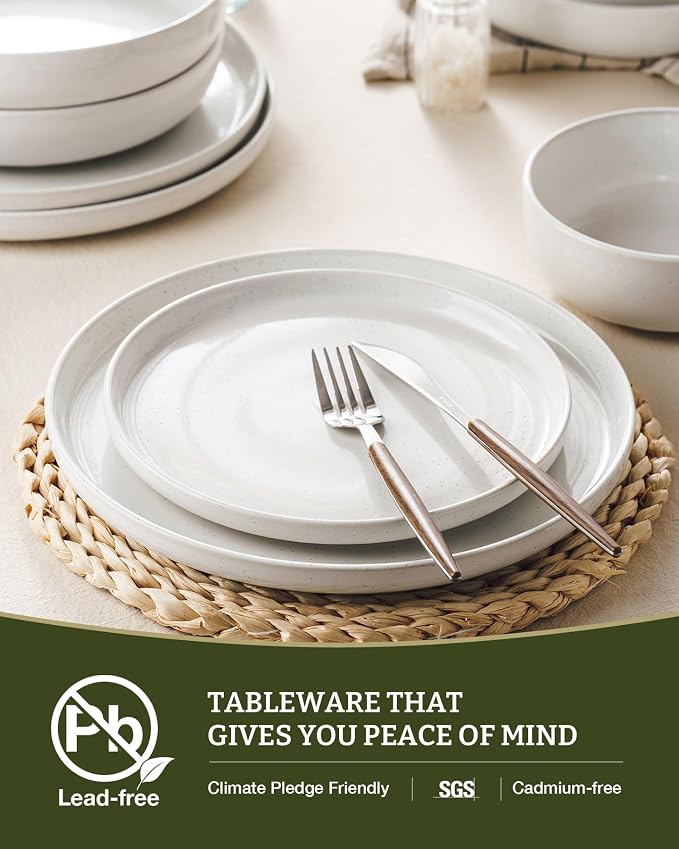 Famiware Milkyway 24-Piece Stoneware Dinnerware Set, Dishes Set - Image 8