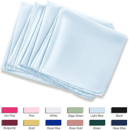P Pothuiny 24 Pcs Light Blue Satin Napkins 17 x 17 in, Satin Cloth Napkins | - Image 6