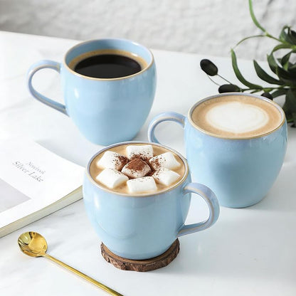Coffee Mugs Set of 4, Stoneware 16 Oz Coffee Mugs - Image 4