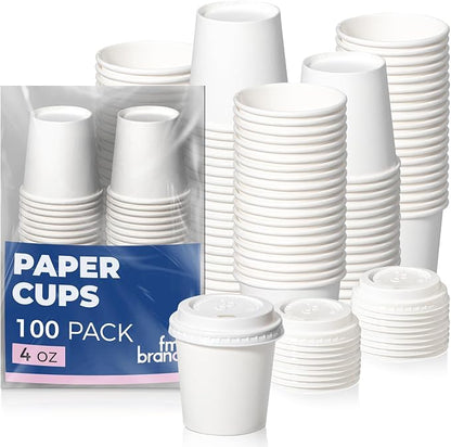 Fit Meal Prep 100 Pack 4 oz Disposable Coffee Cups by FMPBRANDS