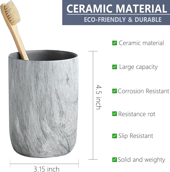 Marble Grey Toothbrush Holders - Image 2