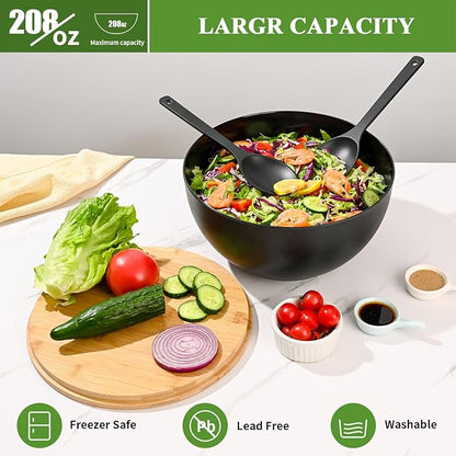 LOVYANXUE Salad Bowl with Lid, Nature Bamboo Mixing and Serving Bowl with Lid - Image 4