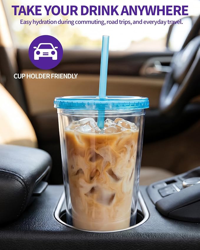 Zukro Clear Double Wall Plastic Tumbler - Image 7