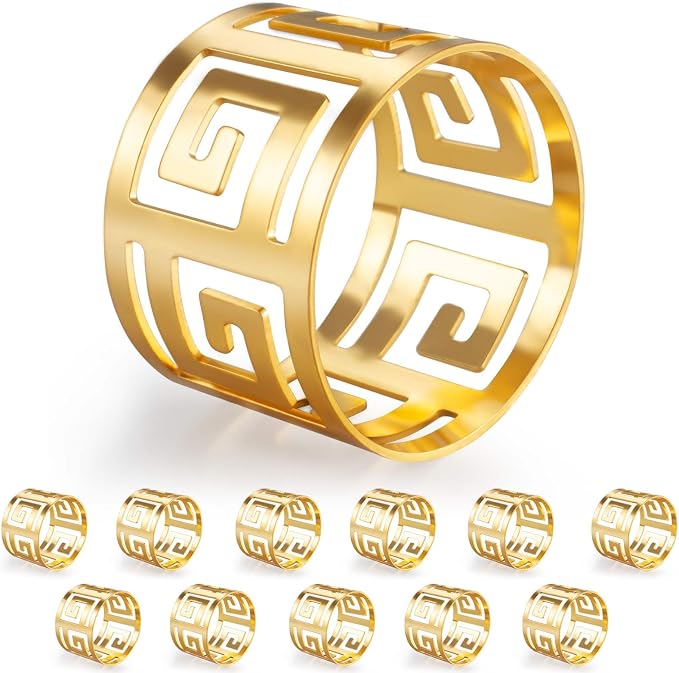 Luxurious Hollow Out Design Napkin Rings Holder, by URWOOW