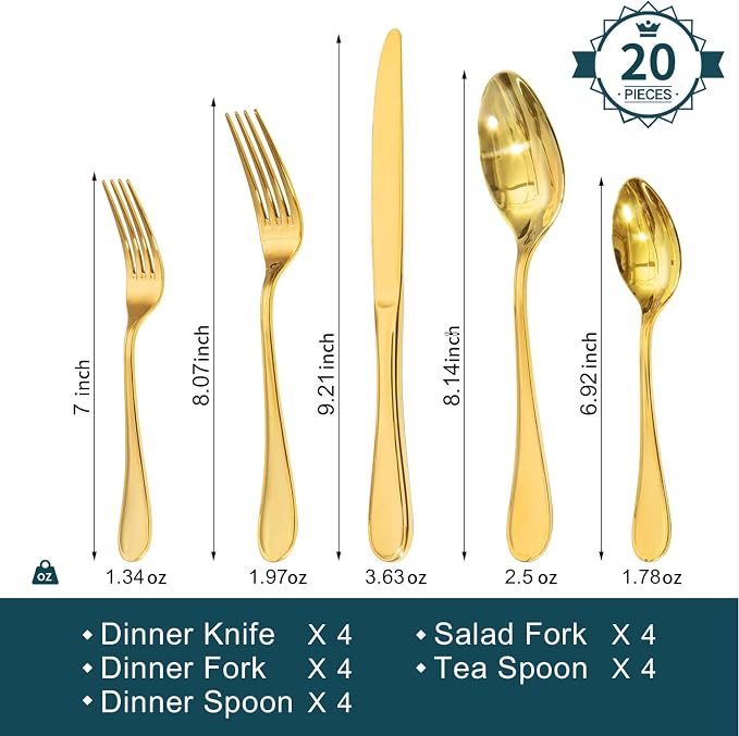 18/10 Stainless Steel Silverware Set - Image 2