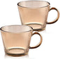 13oz Vintage Coffee Mugs 2 pack Striped Glass Tea Cups by Unknown