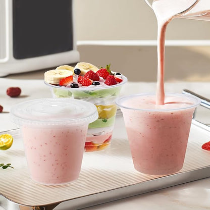 BYSNOW 100 Pack 9 oz Clear Plastic Dessert Cups - Image 6