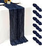 6Pack Navy Blue Cheese Cloth Table Runners 17x108inch Sheer Table Runner | Navy by Seveups