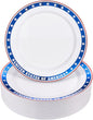 BESTVIP 50Pcs 4th of July Plastic Plates, 10 Inch American Flag Pattern | Heavy by Bestvip