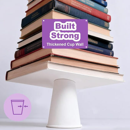 16 oz Disposable Paper Cups, 100 Pack, Bulk Plain Cups - Image 5