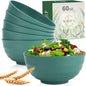 Wheat Straw Bowls Set 60 OZ Unbreakable Large Cereal Bowls Set of 6 Microwave by WROVA