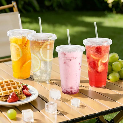 Clawsoff 100 Pack 24 oz Disposable Clear Plastic Cups - Image 7