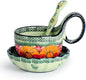 silesia Handmade Loop Handle Soup Bowl, Plate and Spoon Set Ceramic Hand by silesia