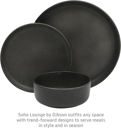 Gibson Elite Pasco 12 Piece Plates and Bowls Reactive Glaze Dishes Stoneware - Image 3