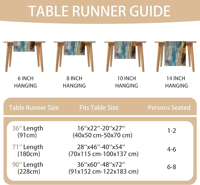 Teal Black and Brown Table Runners Rustic Farmhouse Linen Table Runners - Image 6