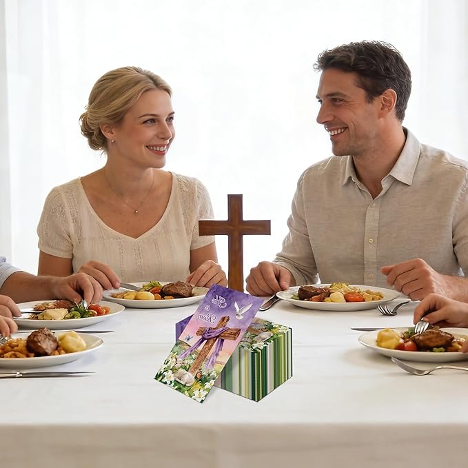 Purple Easter Paper Napkins - 100 Pcs He is Risen Happy Dinner Disposable Party Decorations Sets Bulk Cross Religious Decorative Guest Supplies Decor Hand Towels for Bathroom Home 7.9 x 4.3 In