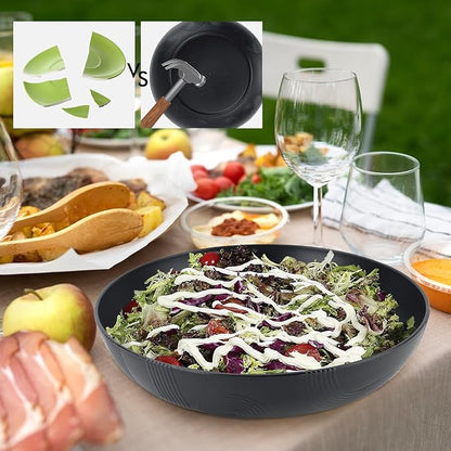 Large salad bowls, 65oz Salad bowls set of 2, Unbreakable Plastic bowls - Image 6