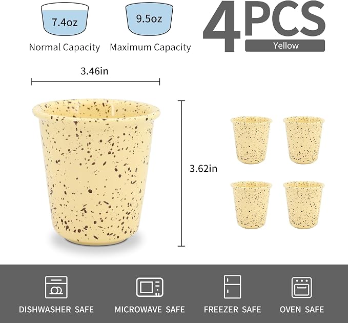 10 oz Coffee Mugs, Microwave & Dishwasher Safe, Drip-Proof Rim, - Image 2
