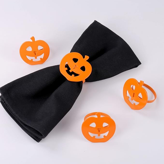 wonlex Halloween Pumpkin Napkin Rings Set of 12, Harvest Festival, Halloween by wonlex
