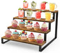 ELITEROO Wood Display Stand, 4 Tier Perfume Stand Organizer, Display Riser for Food, Tiered Cupcake Stand Risers, Table Display Shelf for Vendors Event, Candles, Tumblers, Soaps